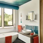 سقف کاذب سرویس بهداشتی طرح دار