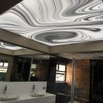 سقف کاذب سرویس بهداشتی طرح دار